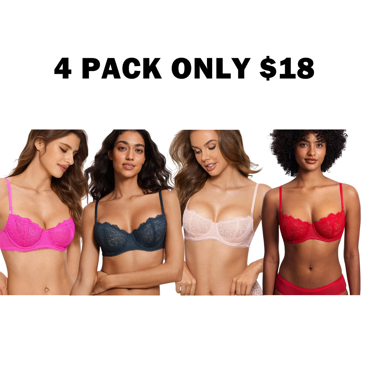 Women's Sexy Lace Push Up Plus Size Bra