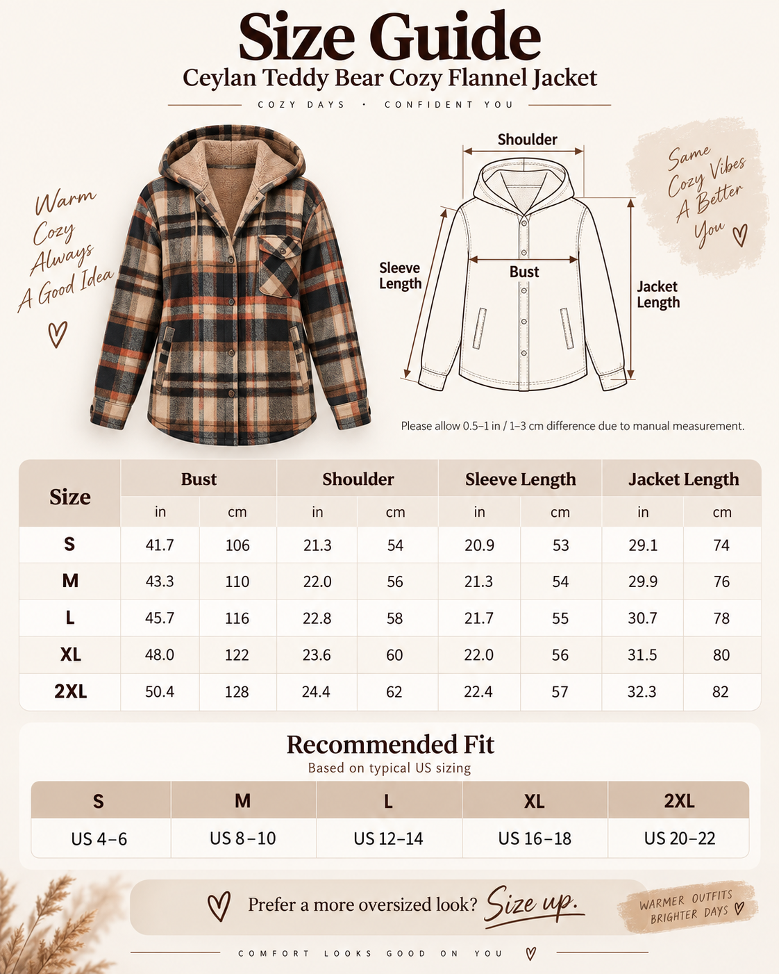 Ceylan Teddy Bear Cozy Flannel Jacket