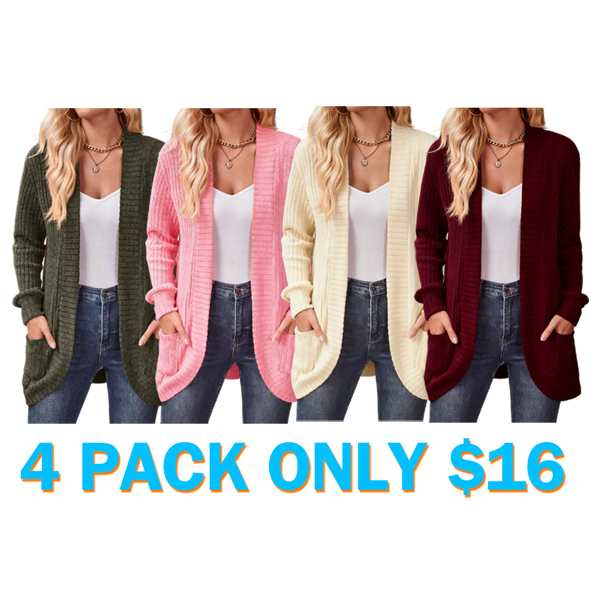 Womens Long Cardigan Lightweight Sweater