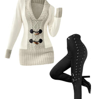 set1 (cream sweater+pants)