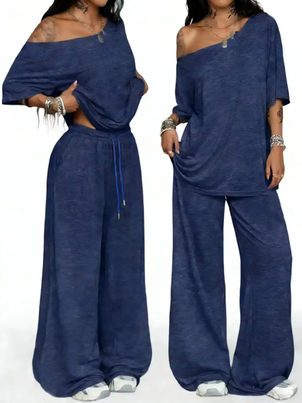 Women's Casual Solid Color Sport Two-Piece Set