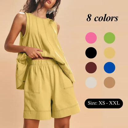 Women's Two Piece Outfit Cotton Matching Set