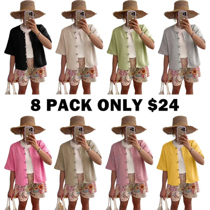 Women's Short Sleeve Cardigan