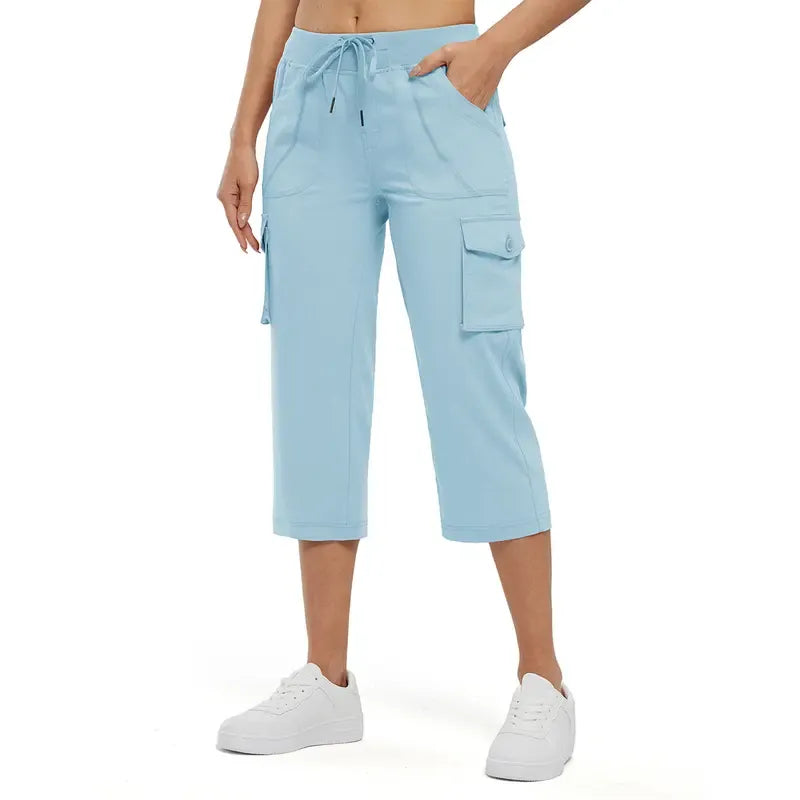 Women's Lightweight Capris Hiking Pants 6 Pockets