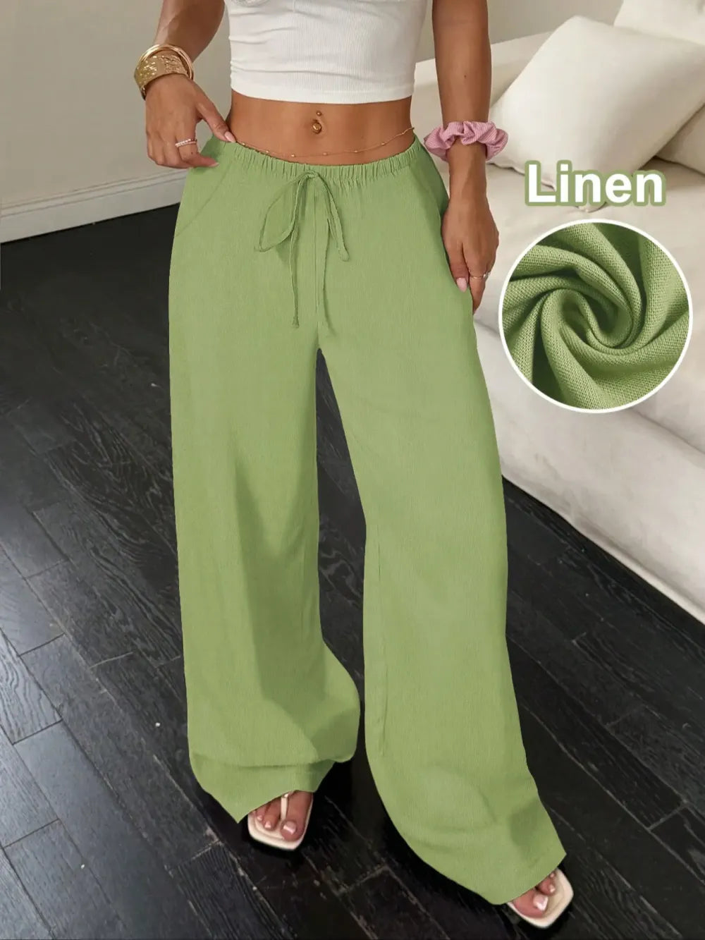 Women's Linen Wide Leg Pants