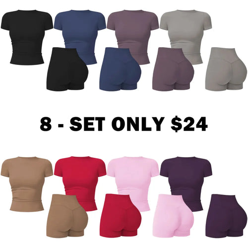 2-Piece Boat Neck Open-Back Workout Set