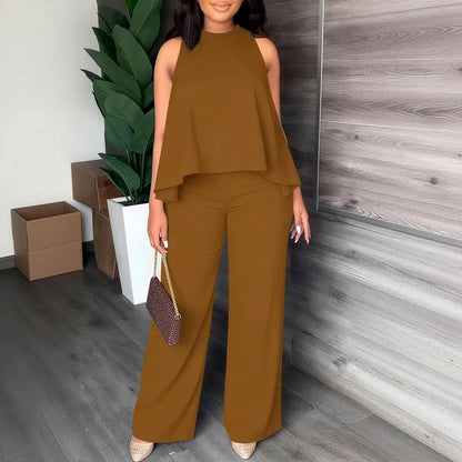 Lightweight Flowy Halter Two-Piece Set