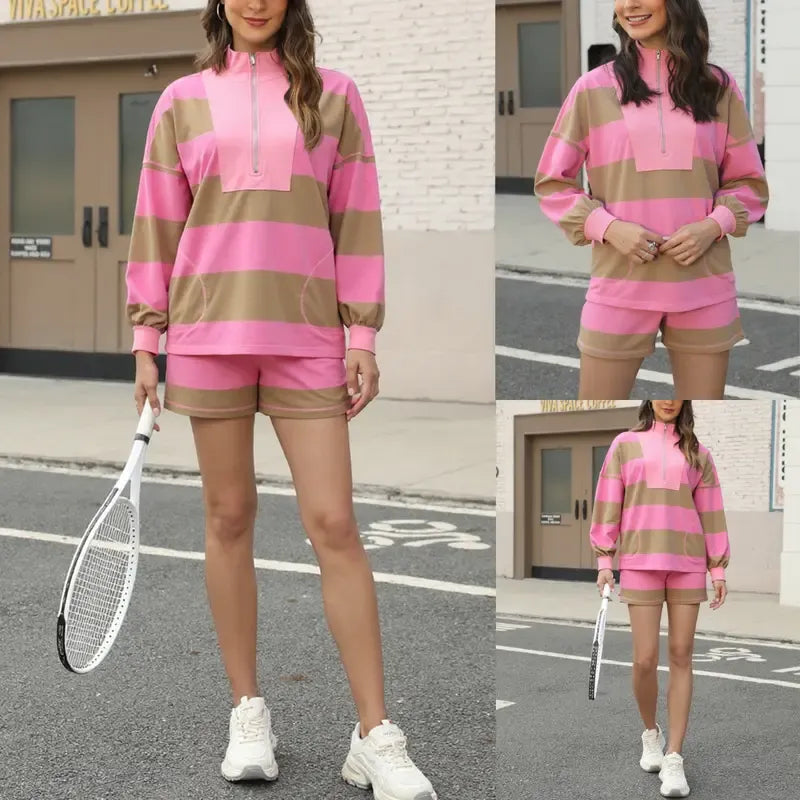 Women's Striped Lounge Set 2 Piece Set
