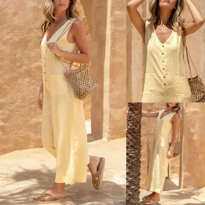 Women Button Down Jumpsuits