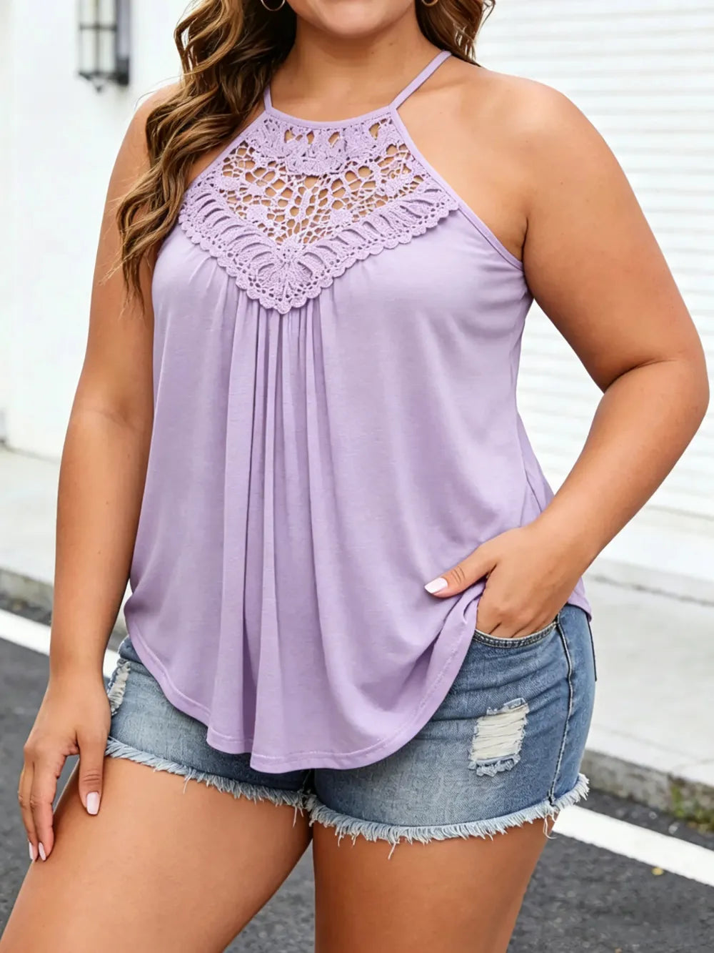 Plus Size Ruched Halter Top