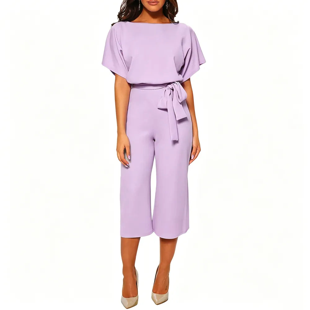Women's Summer And Autumn Short Sleeved Jumpsuit