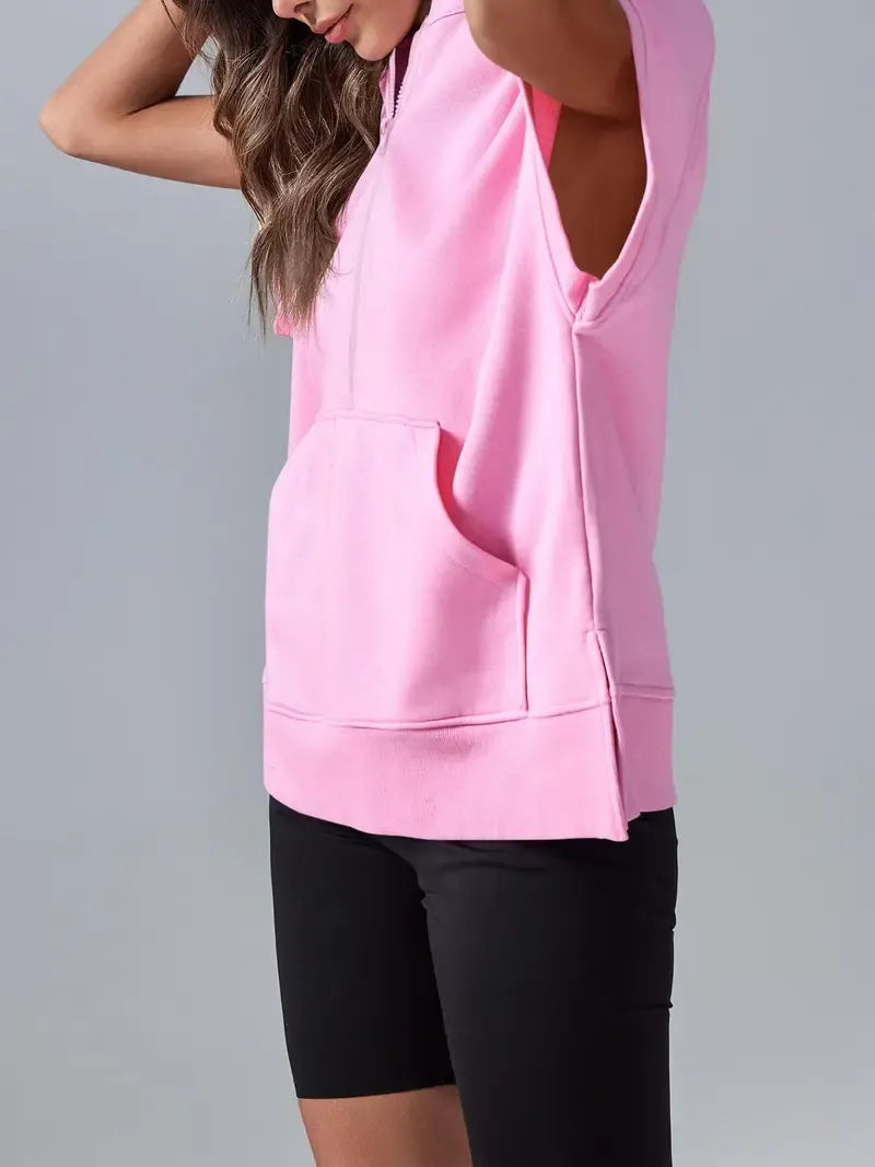 Women's Oversized Half Short Sleeve Casual Sweatshirts