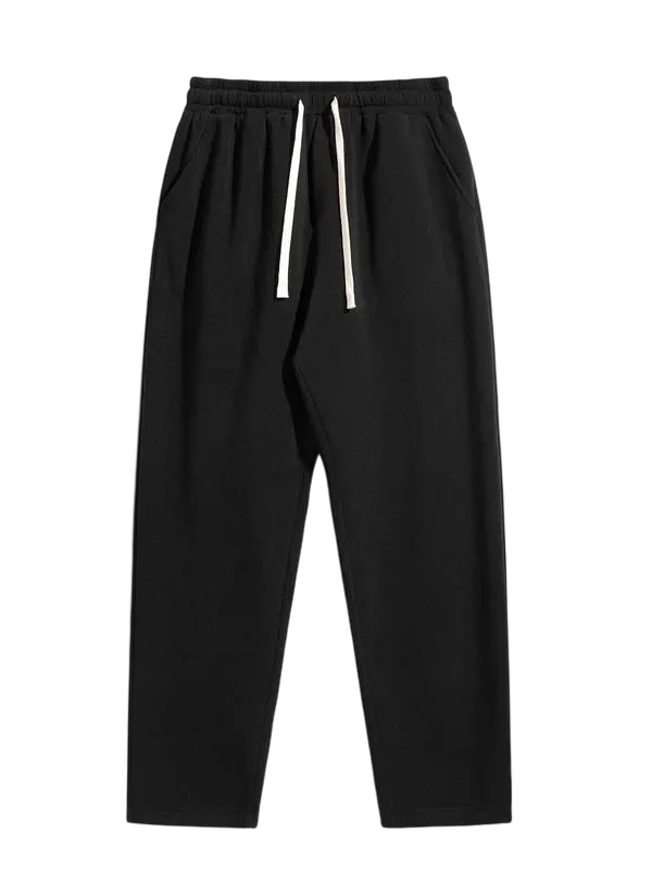 Men's Regular Fit Solid Drawstring Waist Sweatpants