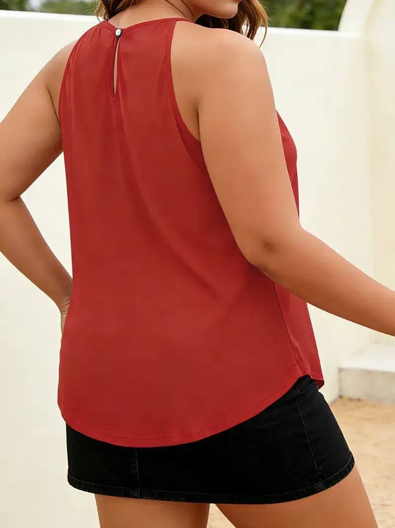 Plus Size Ruched Halter Top