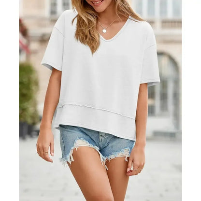 Womens Summer V Neck T Shirts