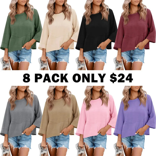 3/4 Batwing Sleeve Tops