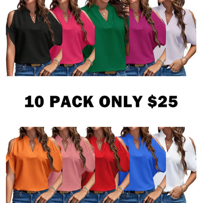 Women's Solid Color Casual Fitted T-Shirt, Short Sleeve Off-Shoulder Top