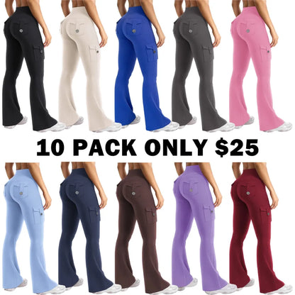 Women's Workout Flare Leggings with Pockets