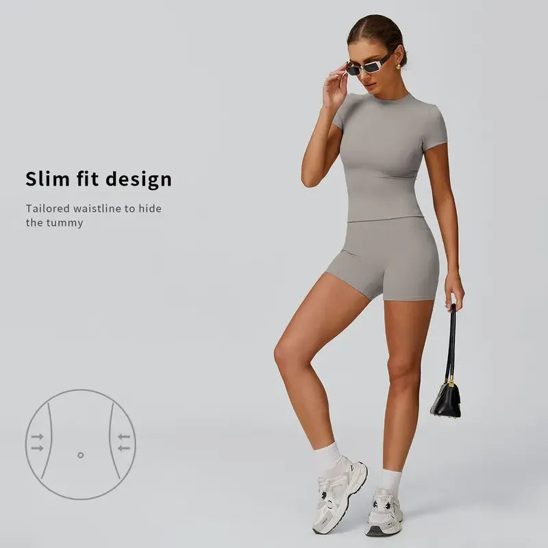 2-Piece Boat Neck Open-Back Workout Set