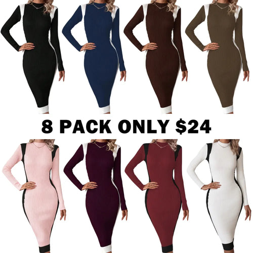 Elegant Long Sleeve Knit Dress for Women