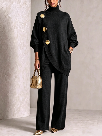 ⏰ LAST DAY SAVE 49% 💥 Elegant Knit Asymmetrical Button Set
