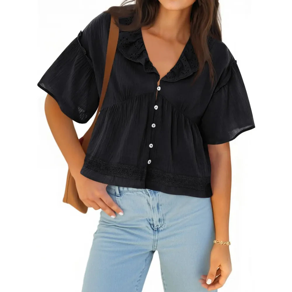 Women's Cropped Babydoll Tops