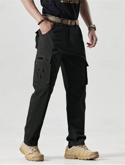 2026 Hot Sale-Men's Solid Color Patched Zipper Fly Cargo Pants