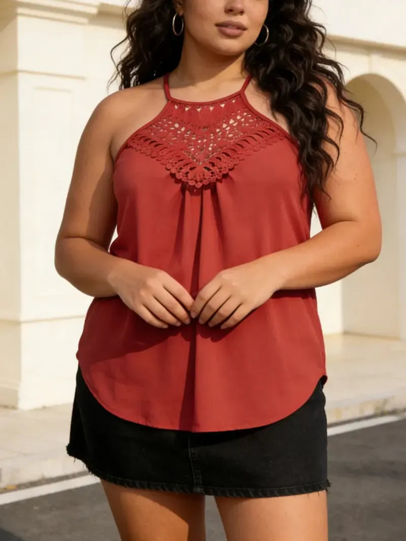 Plus Size Ruched Halter Top