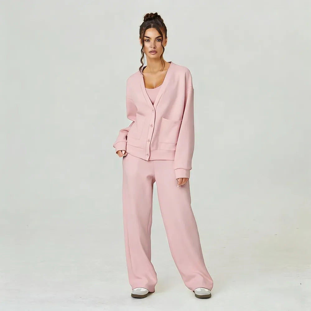Women's Slouchy Solid Color Soft Two Piece Set