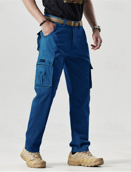 2026 Hot Sale-Men's Solid Color Patched Zipper Fly Cargo Pants