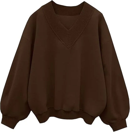 V Neck Oversize Sweatshirts
