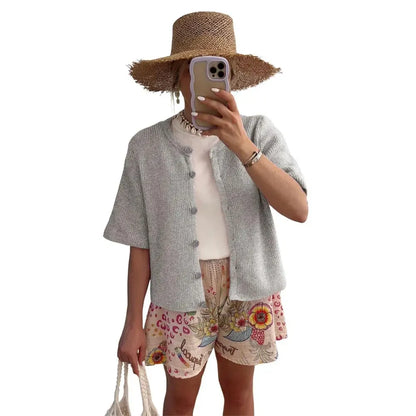 Women's Short Sleeve Cardigan
