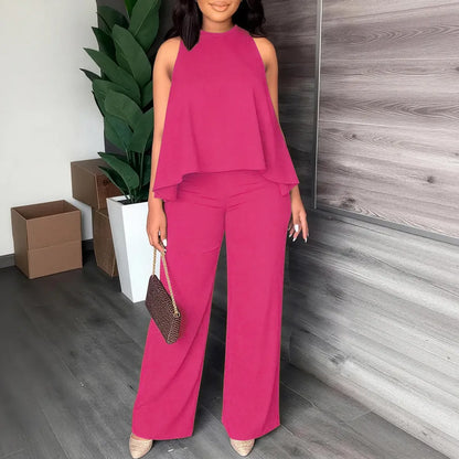Lightweight Flowy Halter Two-Piece Set
