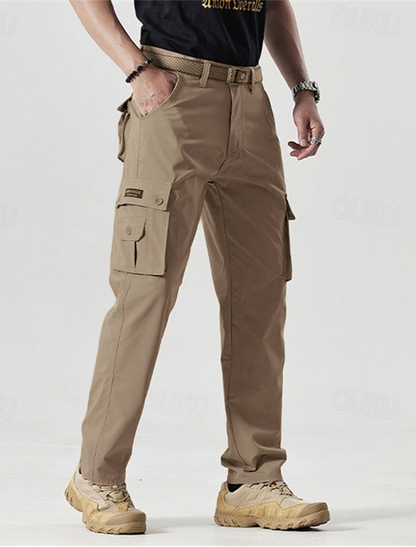 2026 Hot Sale-Men's Solid Color Patched Zipper Fly Cargo Pants