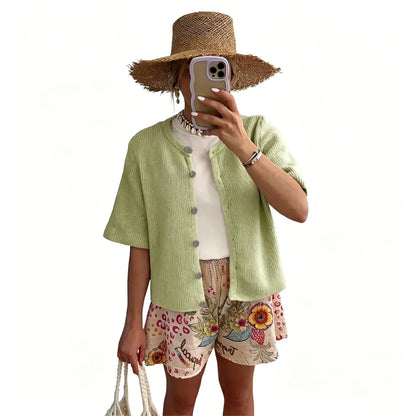 Women's Short Sleeve Cardigan