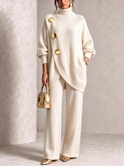 ⏰ LAST DAY SAVE 49% 💥 Elegant Knit Asymmetrical Button Set