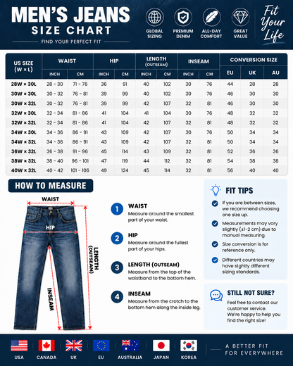 Men's  Jeans,M1-M7 All Styles one pack