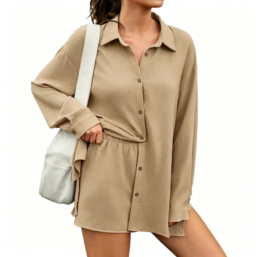 Women’s Gauze Shirt & Shorts Set