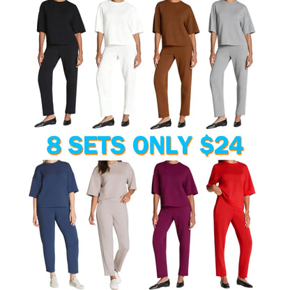Relaxed Tee +Slim Straight Pant- 2 Piece Set