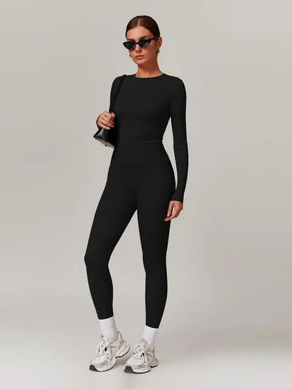 Skinny Tee & High Waist Leggings Tracksuit Set