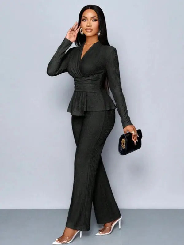 Women's Asymmetrical Hem Two-Piece Outfits