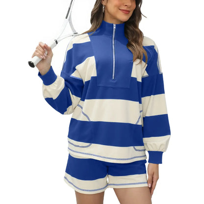 Women's Striped Lounge Set 2 Piece Set