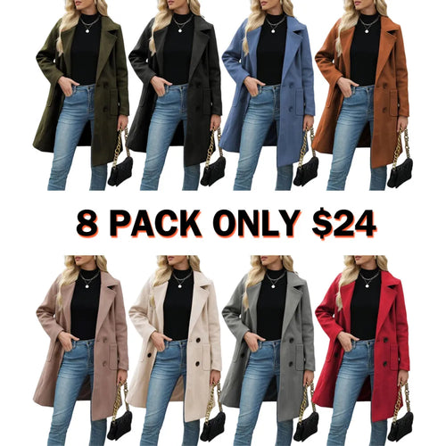 Women's Winter Wool Blend Camel Mid-Long Coat