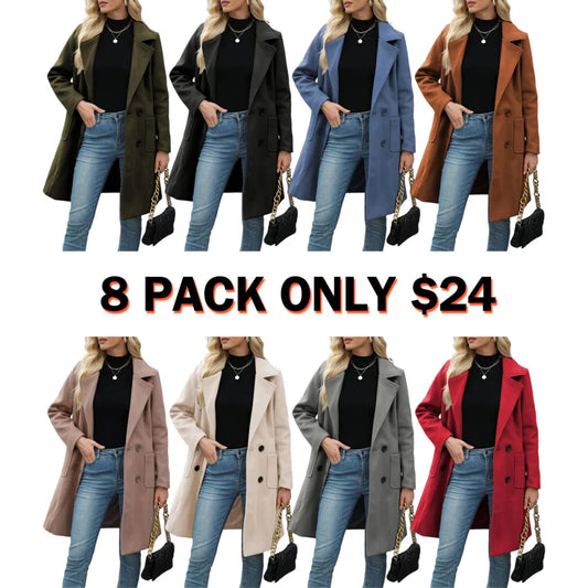 Women's Winter Wool Blend Camel Mid-Long Coat