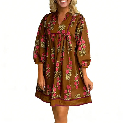 Women's Floral Striped Mini Dress