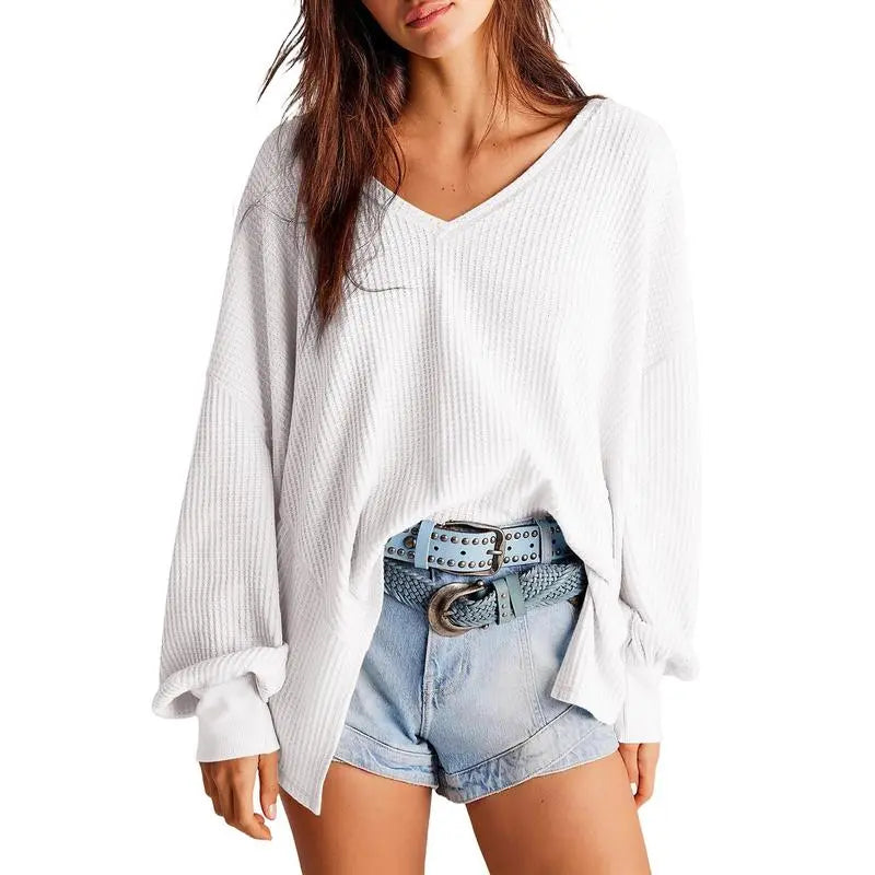 Womens Waffle Knit Tops