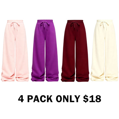 Solid Color Drawstring Pants