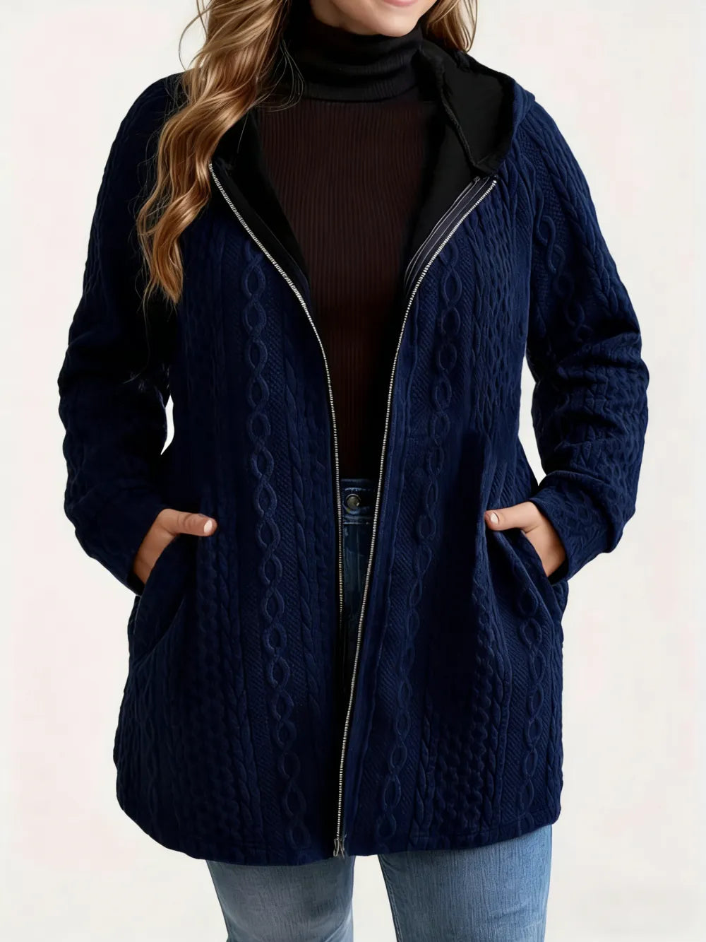 Women's Solid Color Pocket Coat