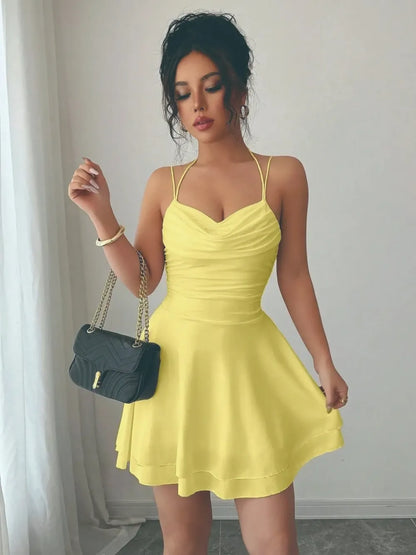 French Style Sexy Slim-Fitting Ruched Dress