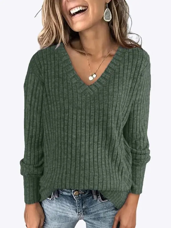 Plain Drop Shoulder V Neck Tee